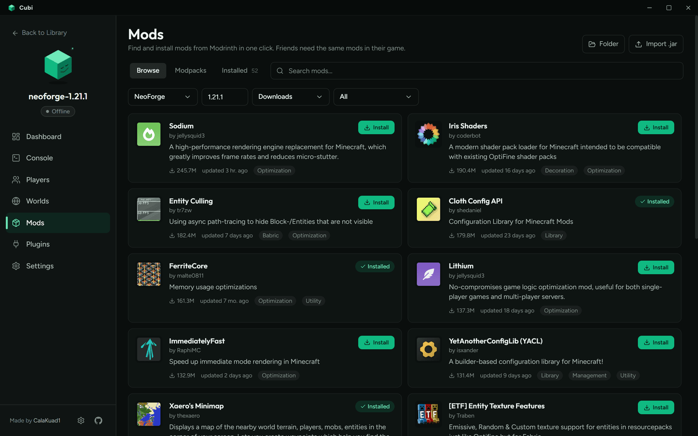 Mods browser